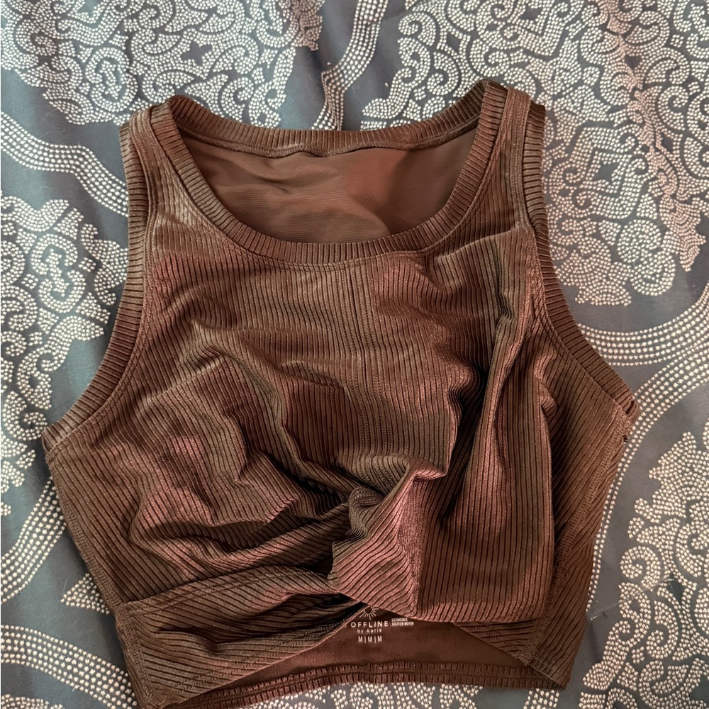 Aerie Chocolate Ribbed Tank Top